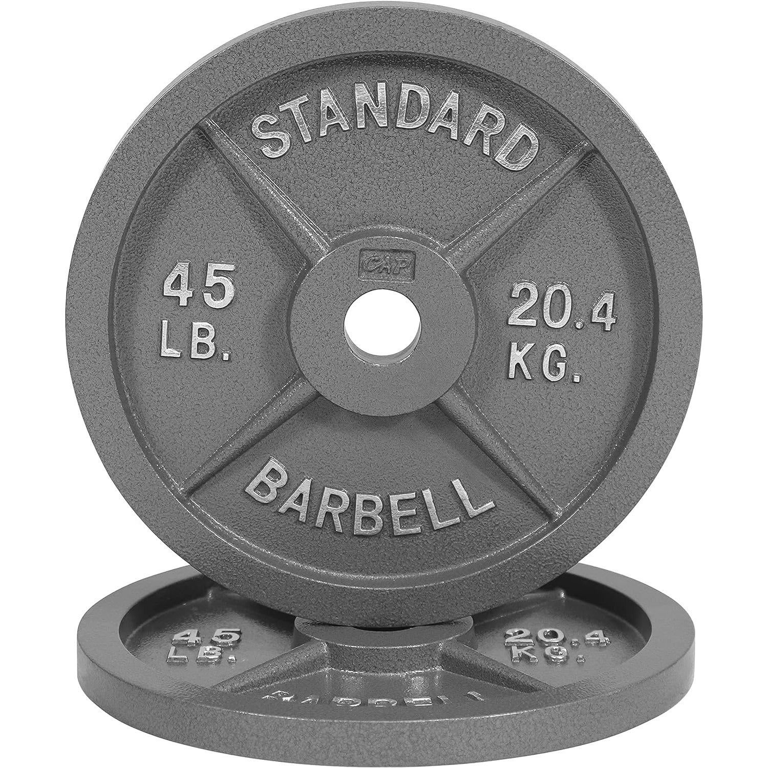 CAPHAUS Traditional/Classic 2-Inch Solid Cast Iron Weight Plates - Great for Strength Training, Weightlifting, Bodybuilding & Powerlifting, Multiple Choices Available