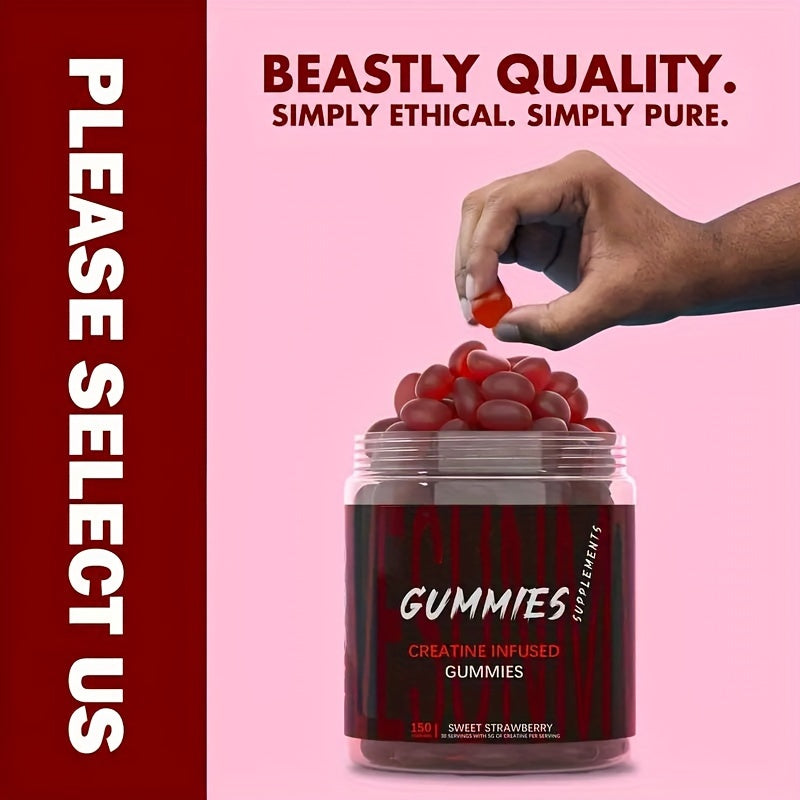 Creatine Gummies Gummies Supplements Blueberry Flavor Strawberry Flavor - 1jar Gummies