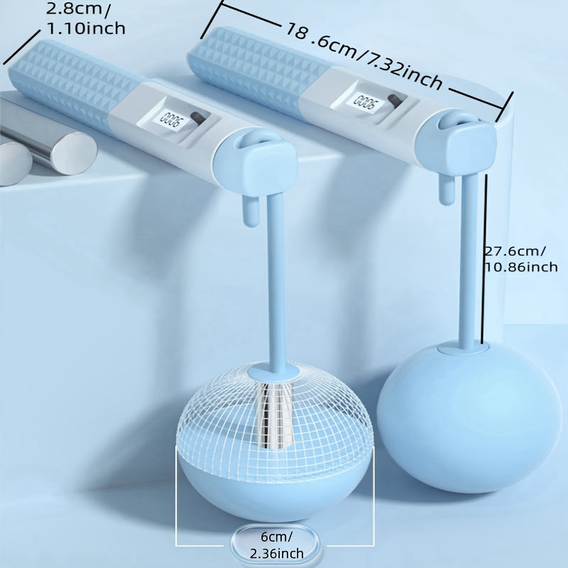 Adjustable Weighted Jump Rope, Cordless Wireless Fitness Skipping Rope for Men and Women - Ideal for Boxing, Mixed Martial Arts & Beach Bodybuilding Training, Available in Gray/Blue/Black, Workout, Exercises