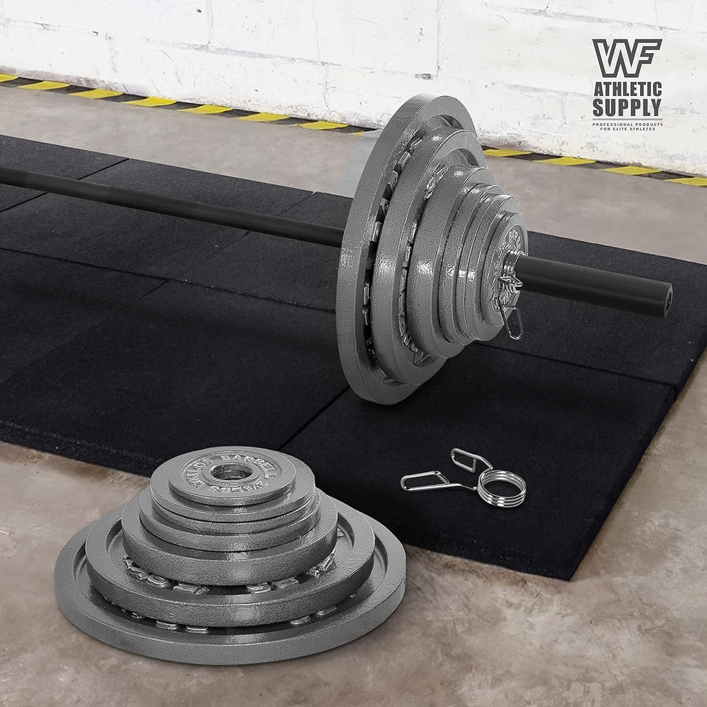 CAPHAUS Traditional/Classic 2-Inch Solid Cast Iron Weight Plates - Great for Strength Training, Weightlifting, Bodybuilding & Powerlifting, Multiple Choices Available