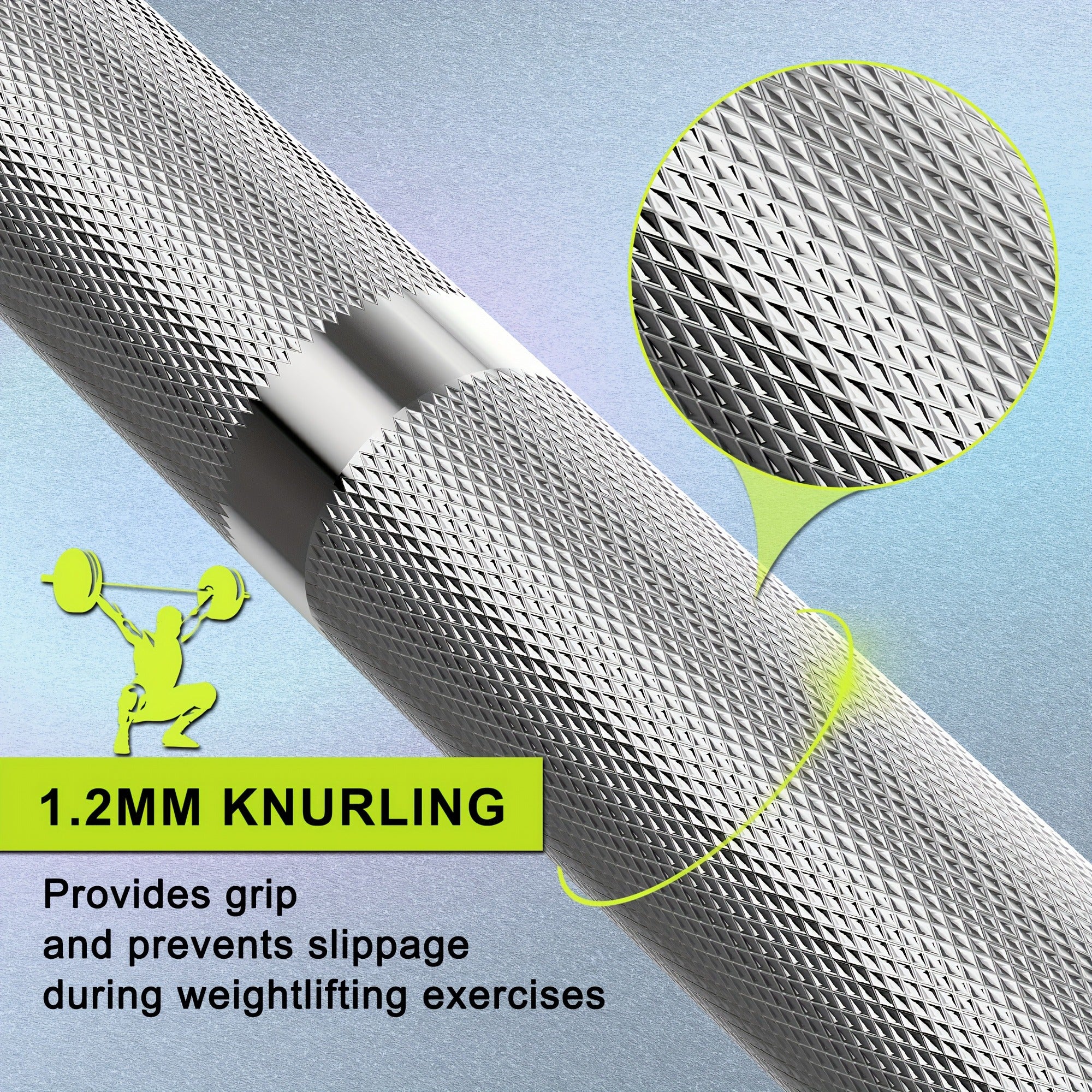 1pc Premium Barbell Bar - Durable Weightlifting Equipment for Home Gym, Strength Training, Fitness Exercise, and Bodybuilding - Heavy-Duty Construction, Ergonomic Design, and Smooth Spin