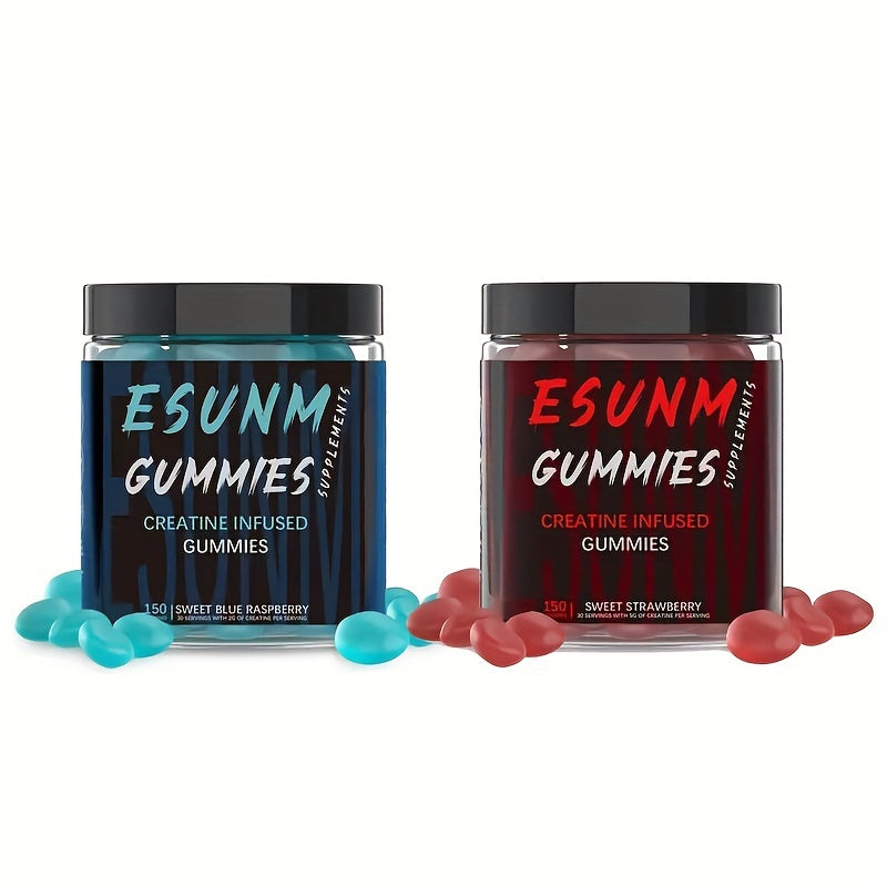 Creatine Bites - 0.18oz Creatine Monohydrate Per Serving - No Sugar Or Artificial Colors - Low-Calorie, Strawberry Flavor - 150 Gummies