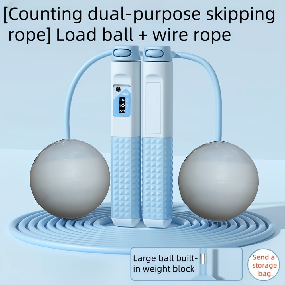 Adjustable Weighted Jump Rope, Cordless Wireless Fitness Skipping Rope for Men and Women - Ideal for Boxing, Mixed Martial Arts & Beach Bodybuilding Training, Available in Gray/Blue/Black, Workout, Exercises