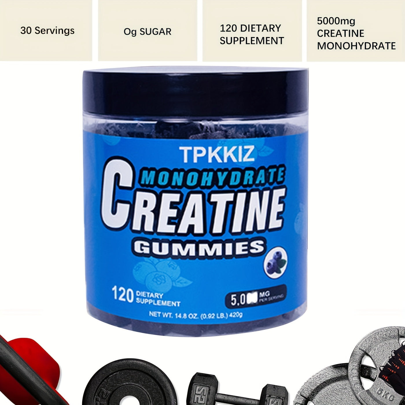 2/1blt, Creatine Monohydrate Gummies, 120 Creatine Monohydrate Gummies For Men And Women, 4g/0.14oz Creatine Monohydrate Per Serving, Sugar Free, Blueberry Flavor