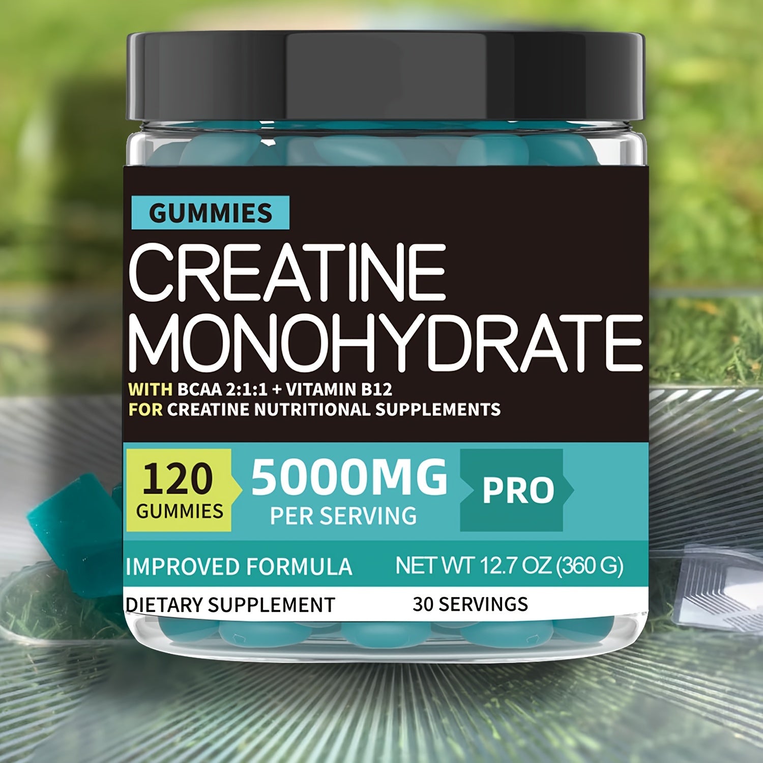 Creatine Monohydrate Gummies Complex 5000mg For Men & Women - 120 Gummies Advanced Formula W/L-Taurine + Vitamin B12 Supplement