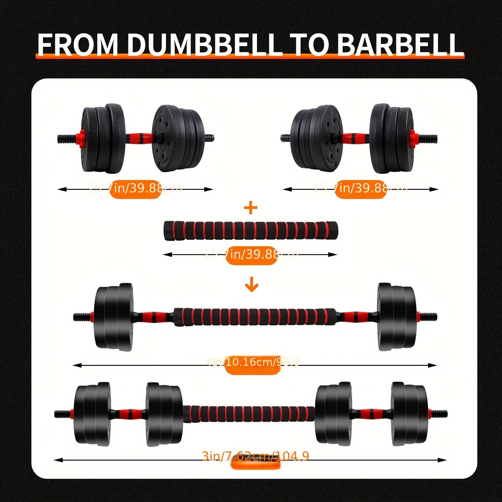 Adjustable Dumbbells Set, 44LBS 3in 1 Adjustable Weights Dumbbells Barbell Set, Used As Barbell, Dumbbell, Push Up Bars, Free Weights for Home Gym, Strength Training, & Bodybuilding