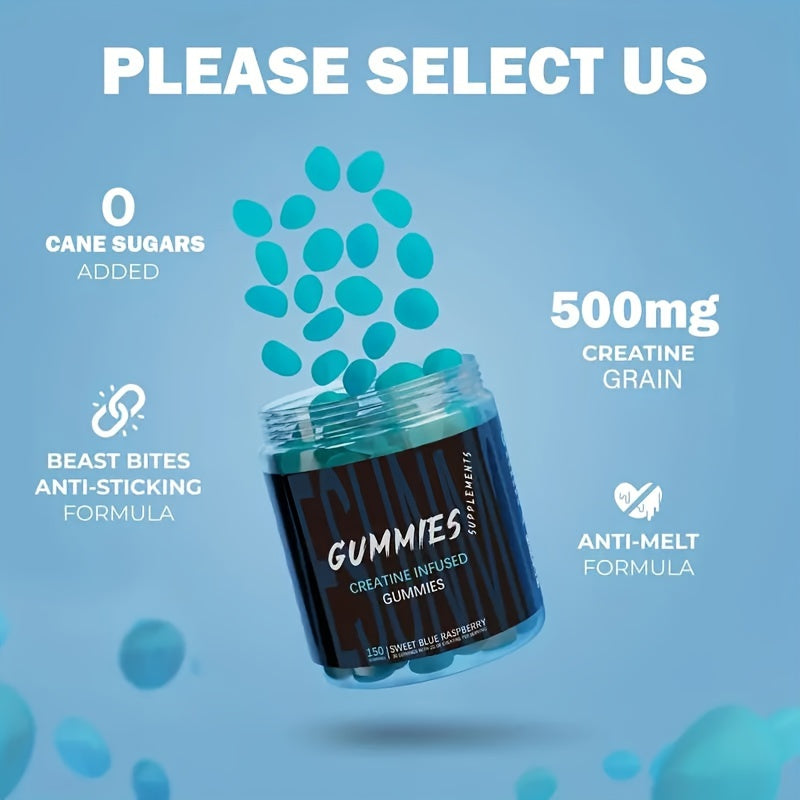 Creatine Gummies Gummies Supplements Blueberry Flavor Strawberry Flavor - 1jar Gummies
