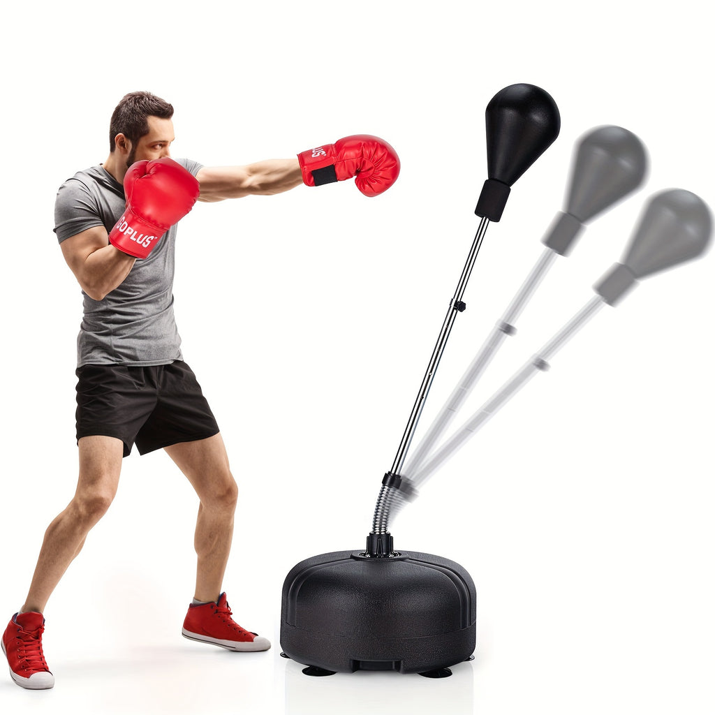 Freestanding Punching Bag w/ Stand Boxing Gloves for Adult Kids Adjustable Black