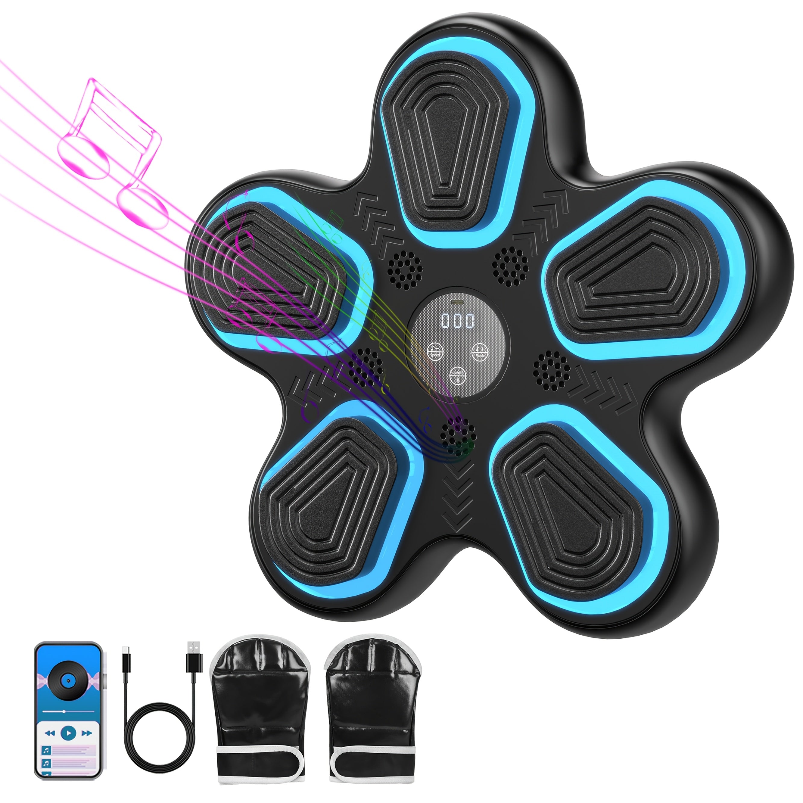 Upgrade Intelligent Music Boxing Machine for Adults, Boxing Machine with Boxing Gloves, Wall Mounted Boxing Trainer, Electronic Boxing Target Fitness Striking Equipment for Home, Indoor And Gym Use